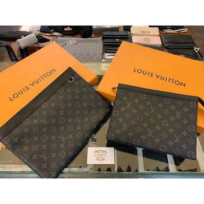 Louis Vuitton Lv經典老花黑色經典款男生手拿包