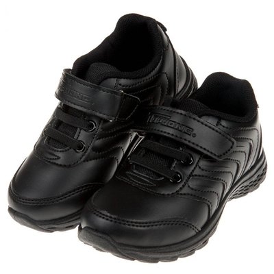 童鞋(18~23公分)TOPUONE純黑色皮面運動鞋學生鞋C8S361D