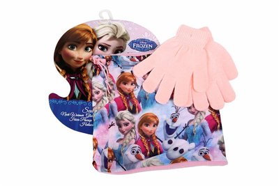 [現貨]卡通兒童 冰雪奇緣 Frozen 艾沙 安娜 ANNA 保暖套裝 舒適 柔軟手套 圍脖帽子 生日禮物 交換禮物