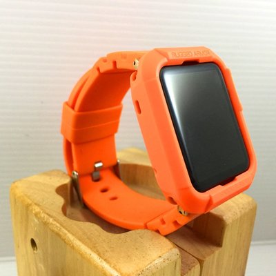 送鋼化玻璃保護貼！ Apple Watch 代用 亮橘系列 錶帶 + 防震保護殼 亮橘色  42mm 專用