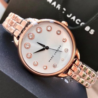 MARC BY MARC JACOBS Betty 珍珠貝母錶盤 玫瑰金色不鏽鋼錶帶 石英 女士手錶 MJ3515