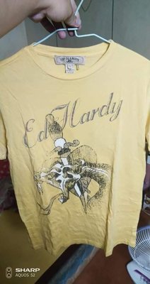 全新美國製造ED HARDY 勝劍愛心圖騰 純棉質短袖上衣T恤 (男版S號)女生可穿