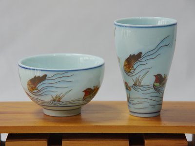 早期中國瓷器 品茗杯+聞香杯 鴛鴦杯一組