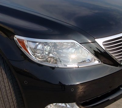 ~圓夢工廠~ Lexus LS600h LS600hl 2006~2009 鍍鉻銀改裝車燈框飾貼 前燈框 頭燈框 噴水蓋