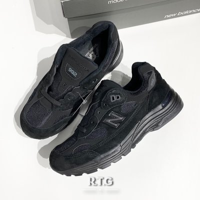 【RTG】NEW BALANCE 992 M992EA 全黑 美製 老爹鞋 拼接 復古 麂皮 黑魂 經典 女鞋