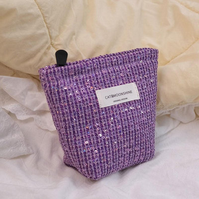 英國紫色小香風化妝包高級感大容量收納包便攜洗漱包水乳刷補妝女