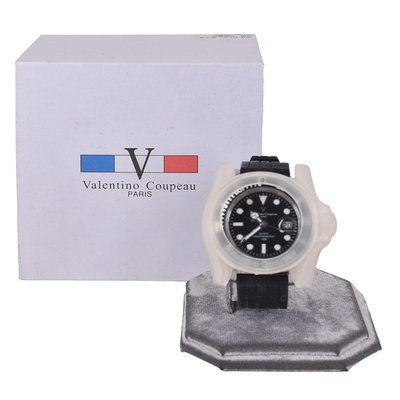 金卡價1088 二手 Valentino Coupeau范倫鐵諾黑水鬼腕錶 61638附盒 529900006543 01