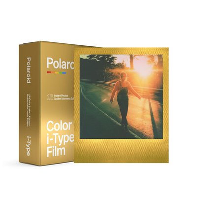 寶麗來 Polaroid･ i-Type『彩色』金色金屬邊框《雙包裝》相紙•16張【適用 Now+･Now･Lab相機】