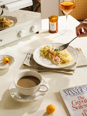 法式復古浮雕西餐意面餐盤陶瓷餐具家用菜盤湯盤魚盤碗碟組合熱心小賣家