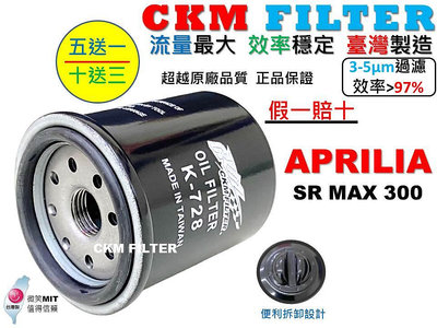 【CKM】APRILIA SR MAX300 機油芯 機油濾芯 機油蕊 機油濾蕊 機油濾清器 超越 原廠 正廠