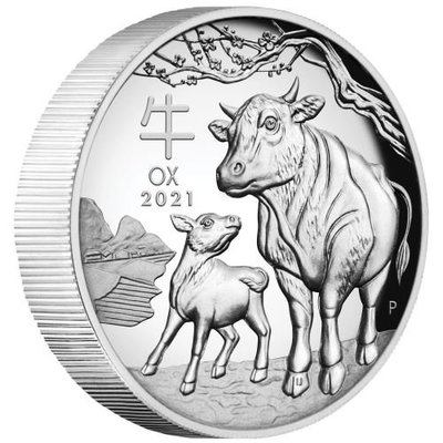 澳洲 紀念幣 2021 1oz 牛年高浮雕生肖紀念銀幣 原廠原盒