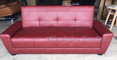 【N D Furniture】台南在地家具-MIT台灣製超實用多功能扶手款乳膠皮沙發床