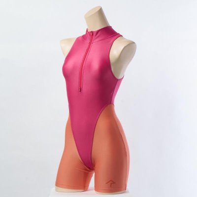 日本realise女連體無袖短泳裝性感開胸泳衣顯瘦瑜珈服高彈練功服