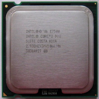 Intel Core 2 Duo E7500 雙核心 775腳位 處理器〈 3M快取、2.93G、1066MHz 〉