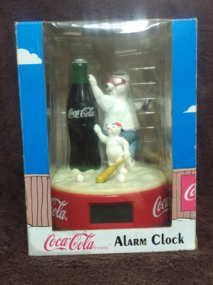 1997年 - Coca Coia 可口可樂 可樂熊 紀念版電子時鐘 鬧鐘 - 21公分高 企業寶寶 - 2501元起標