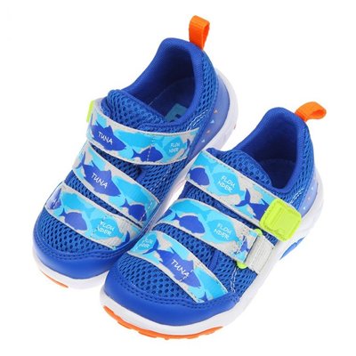 童鞋(15~19公分)Moonstar日本Carrot玩耍海洋公園藍色兒童運動機能鞋I2E085B