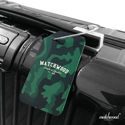 【Matchwood直營】Matchwood Luggage Tag 金屬行李吊牌鑰匙圈 消光綠迷彩款 行李箱 出國必備