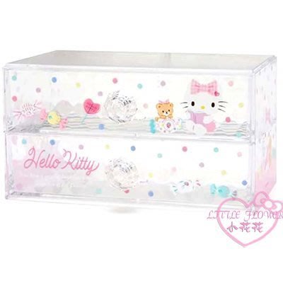 ♥小公主日本精品♥Hello Kitty 壓克力雙層抽屜盒99132507