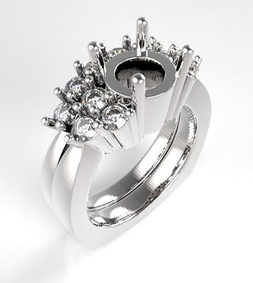 18K金鑽石1克拉空台 婚戒指鑽戒台女戒線戒 款號RD1013 特價72,100 另售GIA鑽石裸石