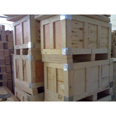 現貨熱銷-木箱定制訂做實木長方形包裝箱免熏蒸鋼扣木托盤收納箱