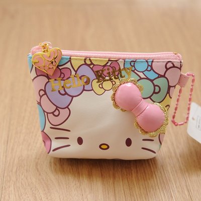 hello kitty凱蒂貓 韓版可愛卡通女式硬幣包 粉色愛心豹紋零錢包