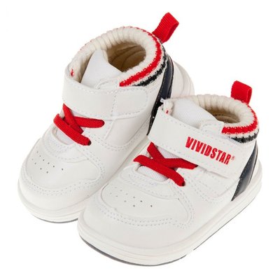 童鞋(13~18公分)BABYVIEW特選中筒白色皮質寶寶機能學步鞋O9N144M