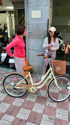 SHIMANO 24吋 6段 變速 可愛 櫻花 牛奶車 淑女車 腳踏車 通勤