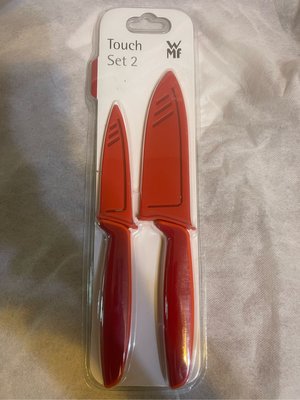 全新 現貨 德國 WMF Touch 不鏽鋼雙刀組附刀套 9cm/13cm（特價439元）（紅色）