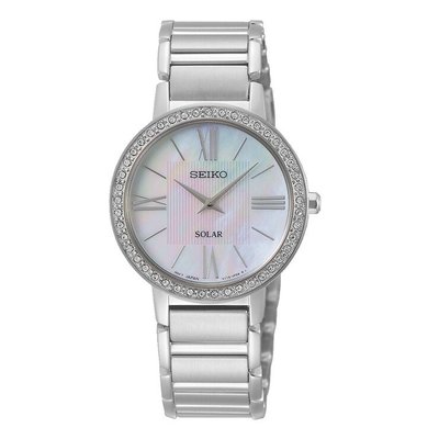 現貨 可自取 SEIKO SUP431P1 精工錶 31mm 太陽能 水鑽錶圈 珍珠母貝面盤 鋼錶帶 女錶