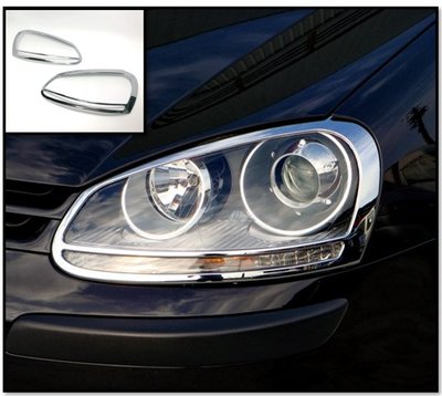 圓夢工廠 VW 福斯 Golf 5 2003~2008 MK5 改裝 鍍鉻 車燈框飾貼 前燈框 頭燈框 大燈框