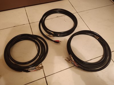 (老高音箱)從B&W 801S2/CMC中置 拆下的bi-wire 無氧銅蛇線2.5米x2條/2.3米x1條