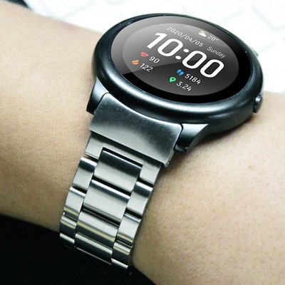 小米Haylou Solar 金屬錶帶 適用於Haylou Solar LS05運動手錶不銹鋼錶帶 三珠錶帶 專用錶帶-現貨上新912
