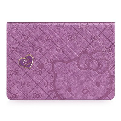 GARMMA Hello Kitty iPad Air360度旋轉摺疊式皮套–心戀紫色