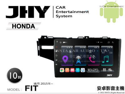 音仕達汽車音響 JHY S系統 本田 FIT 2015年~ 10吋安卓機 八核心 8核心 套框機 導航 藍芽
