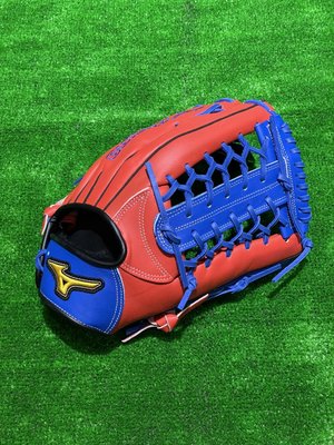 棒球世界全新 MIZUNO 美津濃1ATGS22720 壘球手套外野網狀手套特價寶藍色