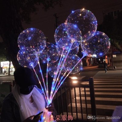 20 英寸透明 PVC 氣球套裝透明 LED 棒燈兒童生日派對用品