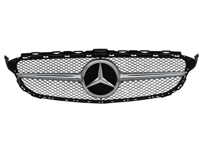 卡嗶車燈 Benz 賓士 C-CLASS W205 2014-present C63款 水箱罩/水箱護罩 電鍍銀