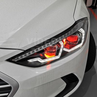威德汽車精品 現代 2017 17 SUPER ELANTRA LED雙U 四魚眼 惡魔眼 方向燈跑馬 大燈 頭燈