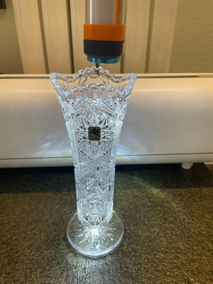 z日本ADERIA CRYSTAL高足水晶花瓶。非常好看的花瓶
