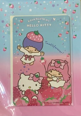 Hello Kitty * 雙星仙子悠遊卡－　閃亮草莓季 - blue and pink