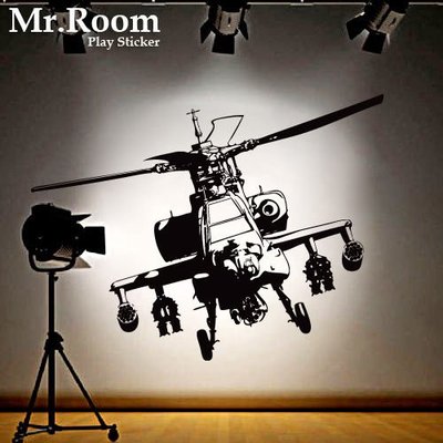 ☆ Mr.Room 空間先生創意 壁貼 眼鏡蛇號 (CL067) 直升機 武器  軍事 DIY璧貼 電腦割字 非印刷