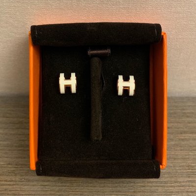 全新正品愛馬仕Hermes mini pop 玫瑰金/白耳釘