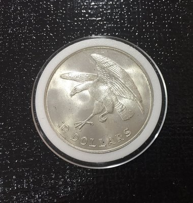稀少 年份 鷹銀幣 1974 年 新加坡 Singapore 馬來西亞 老鷹 翅鷹 10 DOLLARS 10 元 銀幣