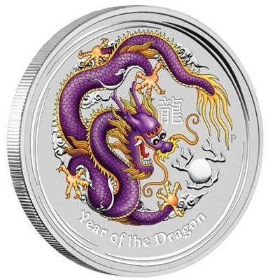 [現貨]澳洲 紀念幣 2012 1oz 紫龍(ANDA Coin Show Special - Dragon) 銀幣 原廠原盒