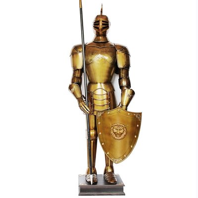 中世紀騎士盔甲騎士擺件吧裝飾羅馬武士鎧甲全鐵人2米餐廳Y9739