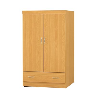 【在地人傢俱】22 美麗購-貝莎檜木色木心板2.7尺單抽小衣櫥/衣櫃 CM211-5