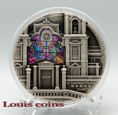 【Louis Coins】F108‧Solomon Islands‧2021索羅門群島‧澳門聖老楞佐堂紀念銀幣