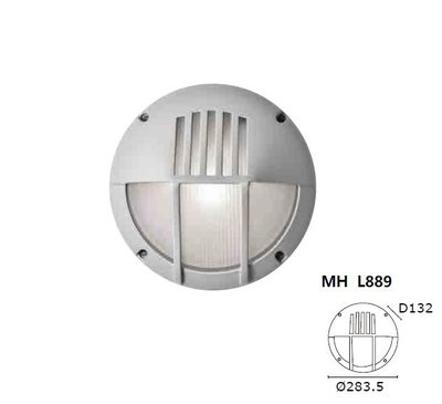 好商量~MARCH LED E27 壁燈 工業風 銀色 圓形 壓鑄鋁 防爆玻璃 替換式 壁燈 不含光源 MH-L889