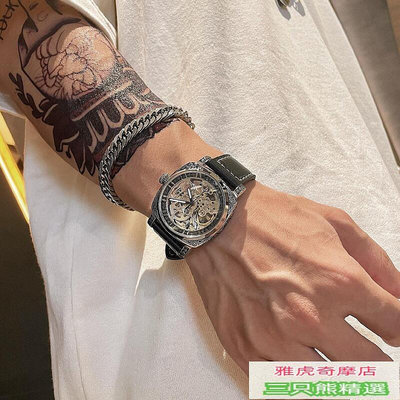 機械錶 時尚手錶 查理德手表男鏤空陀飛輪機械表洞概念男士款米嘞男表年新款B16