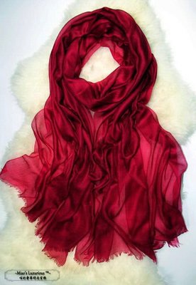 喜慶必備氣質酒紅-100% super fine cashmere300支pashmina Shahmina喀什米爾圍巾披肩送洗劑